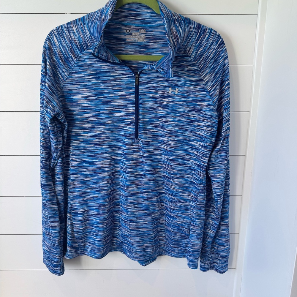 Under Armour Blue Striped Women's Quarter Zip Top